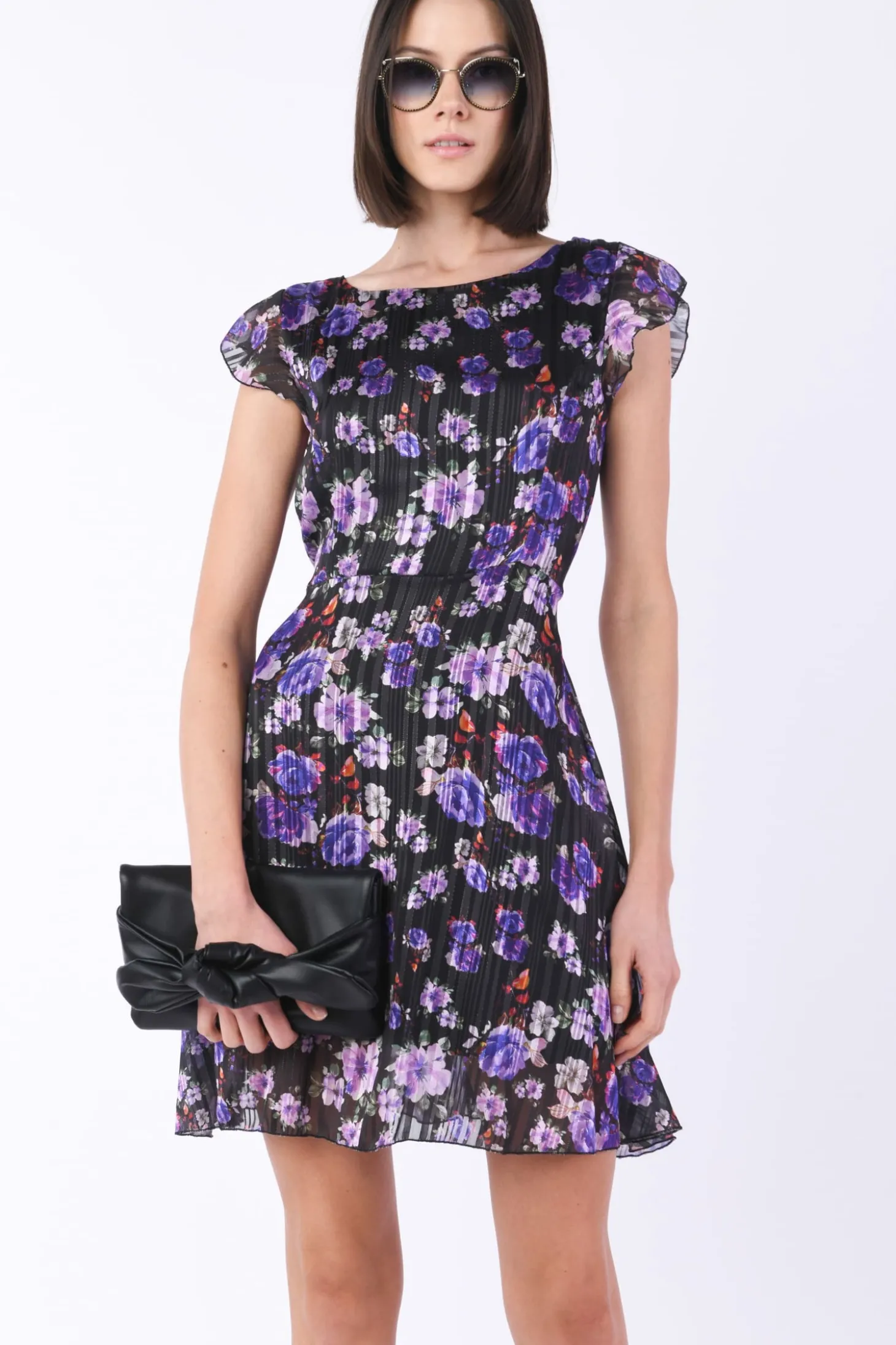 Abito con manica aletta fantasia flower