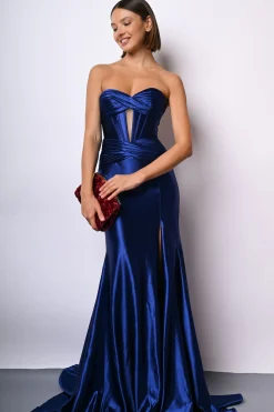 Abito da sera in raso a bustier