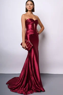 Abito da sera in raso a bustier