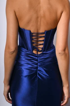 Abito da sera in raso a bustier