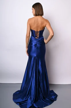 Abito da sera in raso a bustier