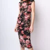 Abito midi in tulle a stampa floreale