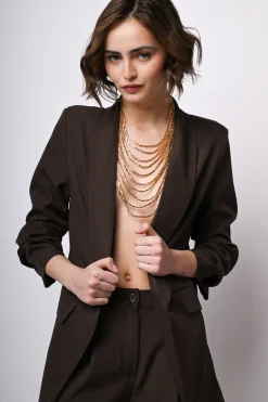 Blazer con revers a scialle