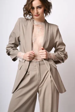 Blazer con revers a scialle
