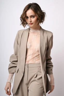 Blazer con revers a scialle