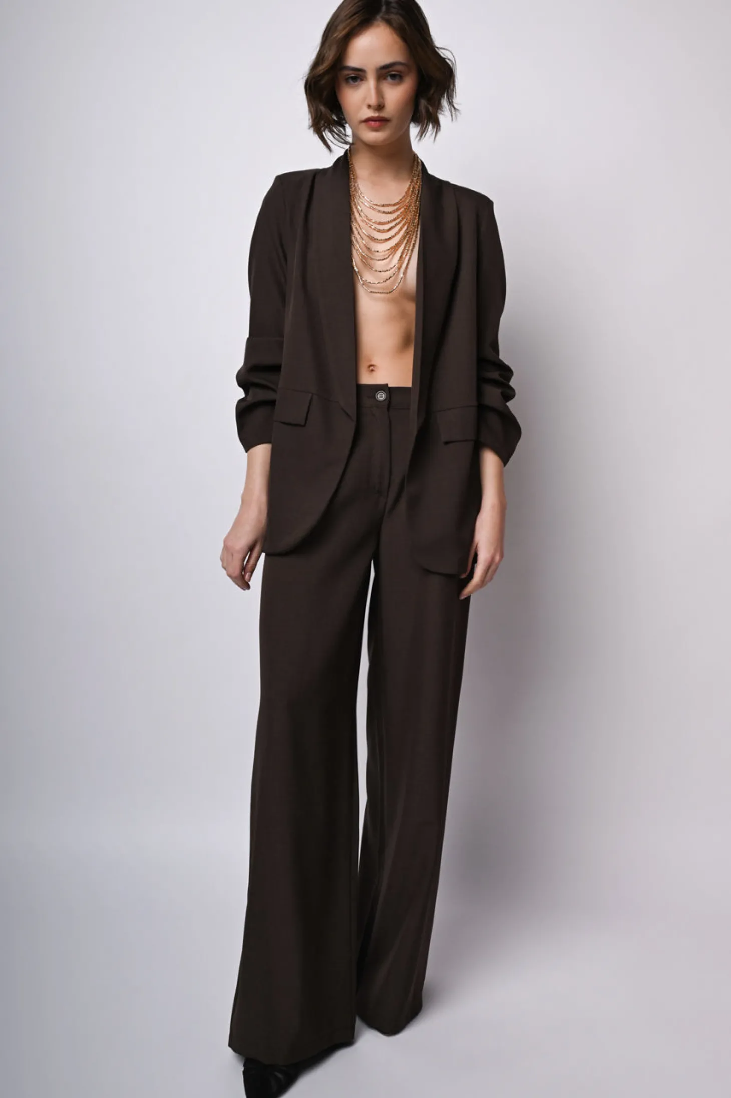 Blazer con revers a scialle