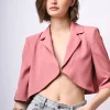 Blazer crop con gancetto