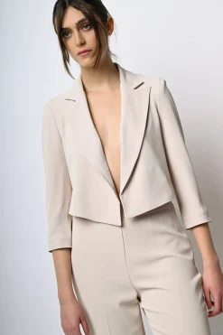 Blazer crop in crêpe