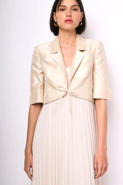 Blazer crop in shantung