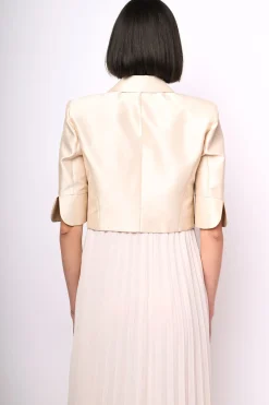 Blazer crop in shantung