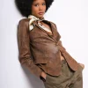 Blazer in similpelle effetto vintage
