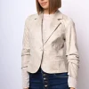 Blazer in similpelle effetto vintage