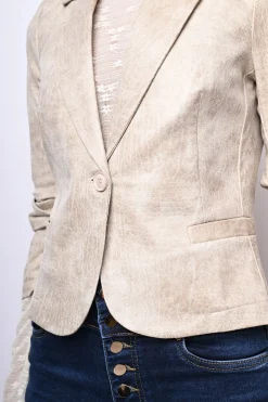 Blazer in similpelle effetto vintage