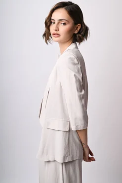 Blazer in viscosa e lino