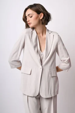 Blazer in viscosa e lino