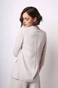 Blazer in viscosa e lino