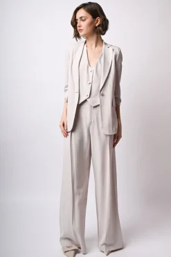 Blazer in viscosa e lino