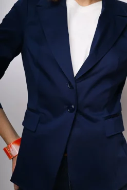 Blazer monopetto con maniche arricciate