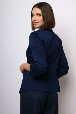 Blazer monopetto con maniche arricciate