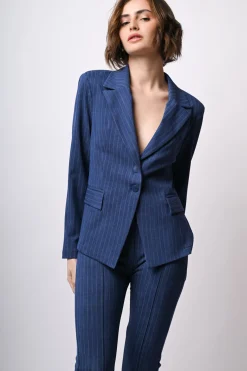 Blazer monopetto gessato