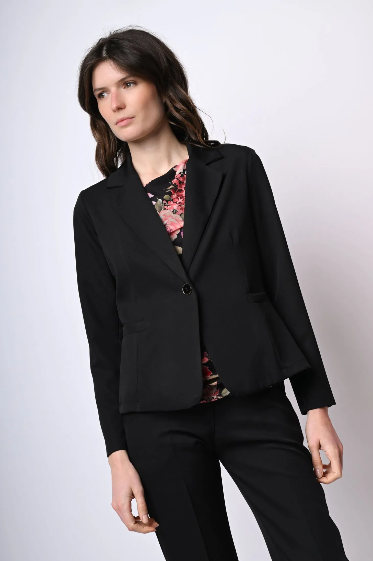Blazer monopetto in tessuto tecnico