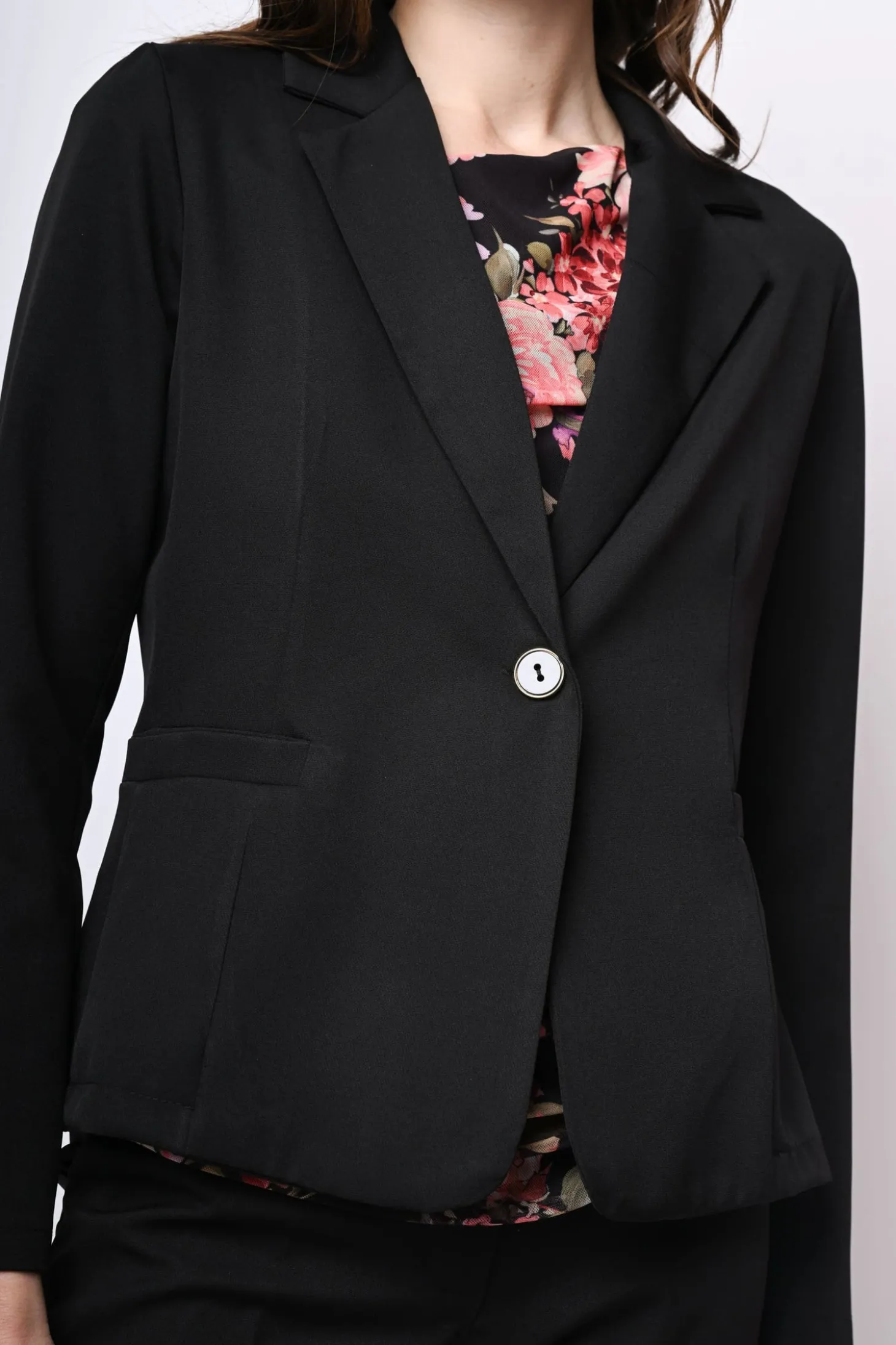Blazer monopetto in tessuto tecnico