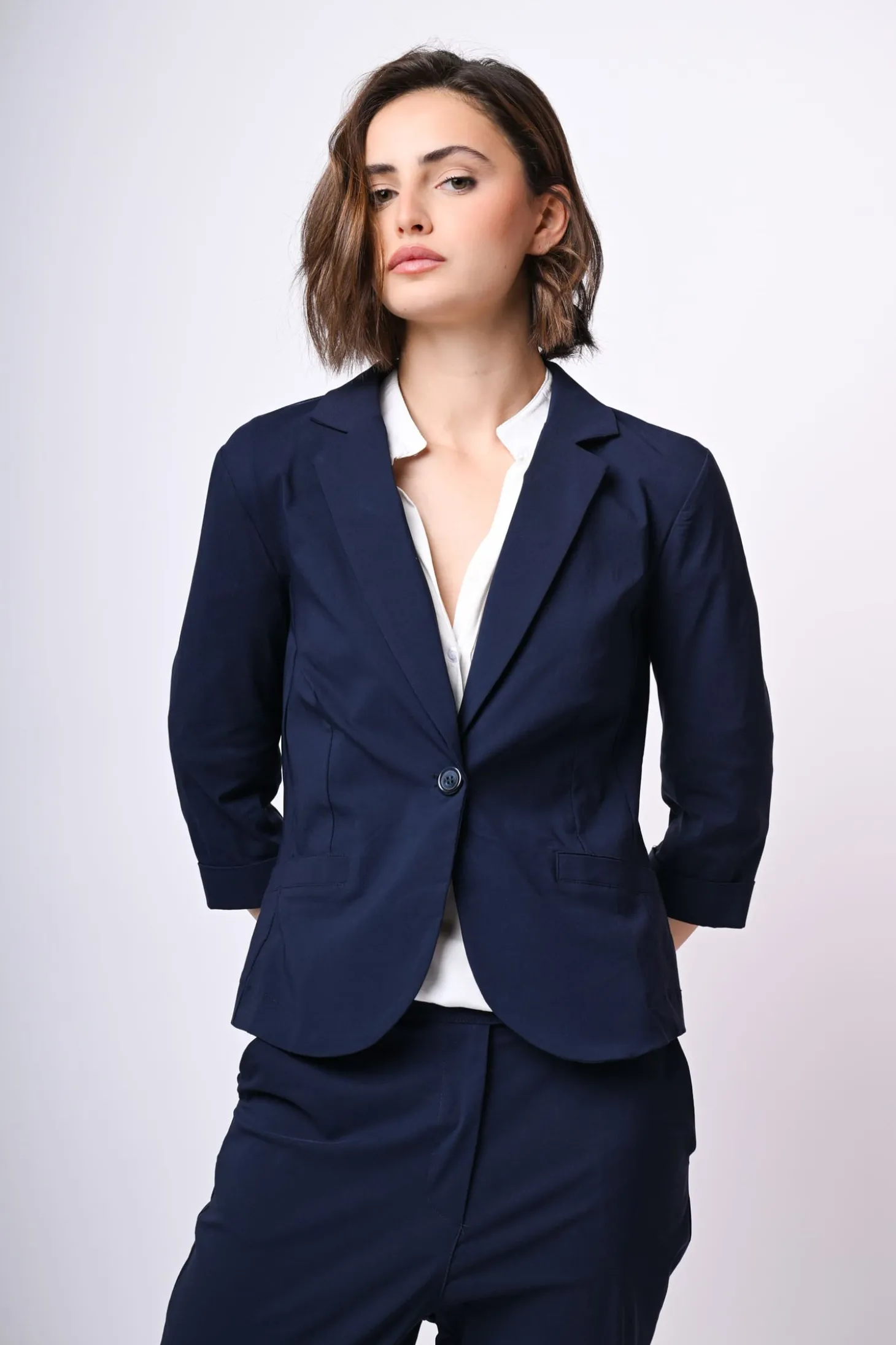 Blazer monopetto misto viscosa