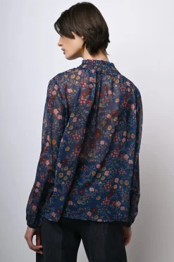 Blusa a stampa floreale boho-style