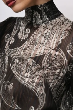 Blusa a stampa paisley