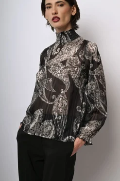 Blusa a stampa paisley