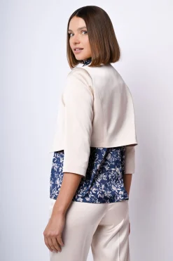 Bolero in raso con pieghe