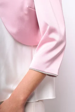 Bolero in raso con profili in lurex