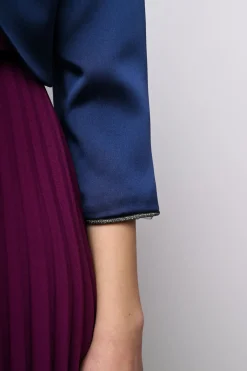 Bolero in raso con profili in lurex