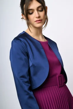 Bolero in raso con profili in lurex