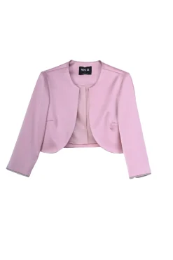 Bolero in raso con profili in lurex