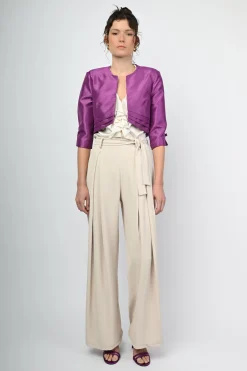 Bolero in shantung con fiocchetti