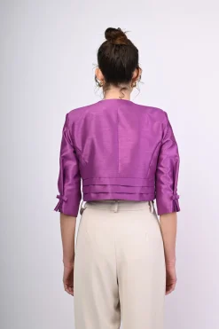 Bolero in shantung con fiocchetti