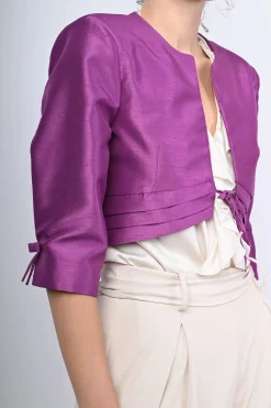 Bolero in shantung con fiocchetti