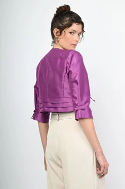Bolero in shantung con fiocchetti