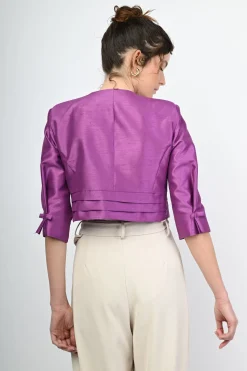 Bolero in shantung con fiocchetti