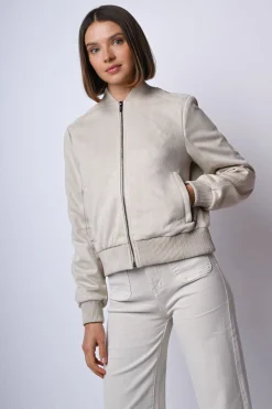Bomber in faux suede