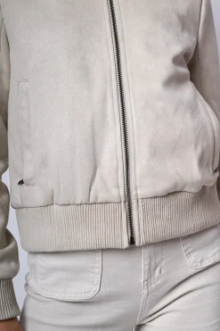 Bomber in faux suede