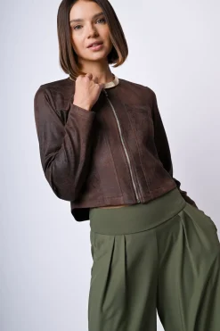 Bomber in similpelle stile vintage
