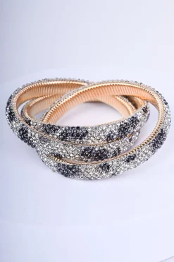Bracciale intrecciati con strass animalier