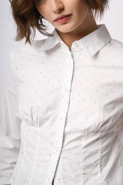 Camicia a bustier con mini borchie