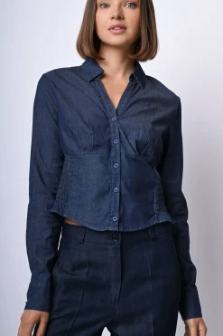 Camicia a bustier in denim