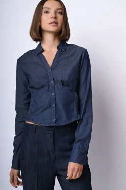 Camicia a bustier in denim
