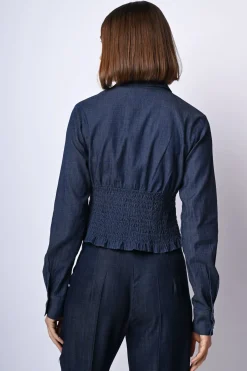 Camicia a bustier in denim