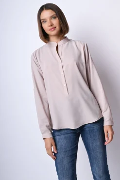 Camicia con colletto alla coreana