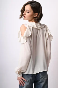 Camicia con cut-outs e volants